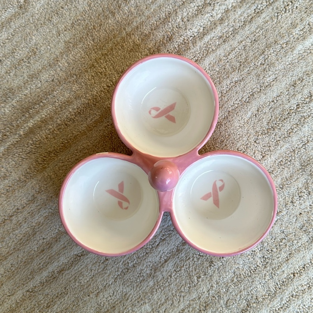 Pampered Chef Pink Bowl Trio Condiment 3 Bowl Server Help Whip Cancer #2069 - Picture 5 of 11